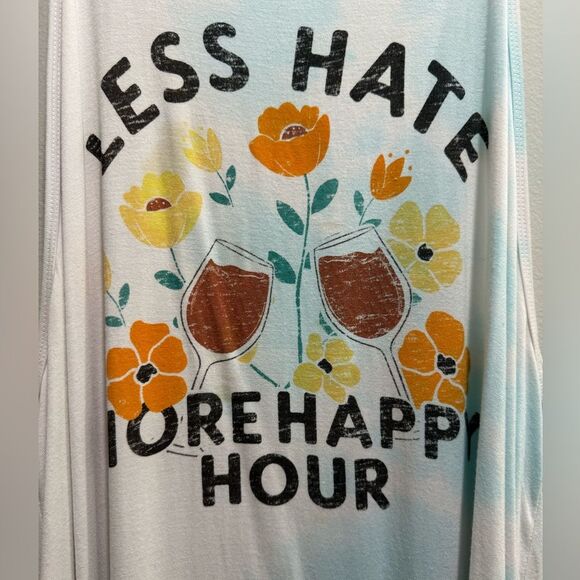 Torrid Super Soft Light Blue Tie-Dye Happy Hour Tank 2X Graphic Tank - Picture 8 of 9